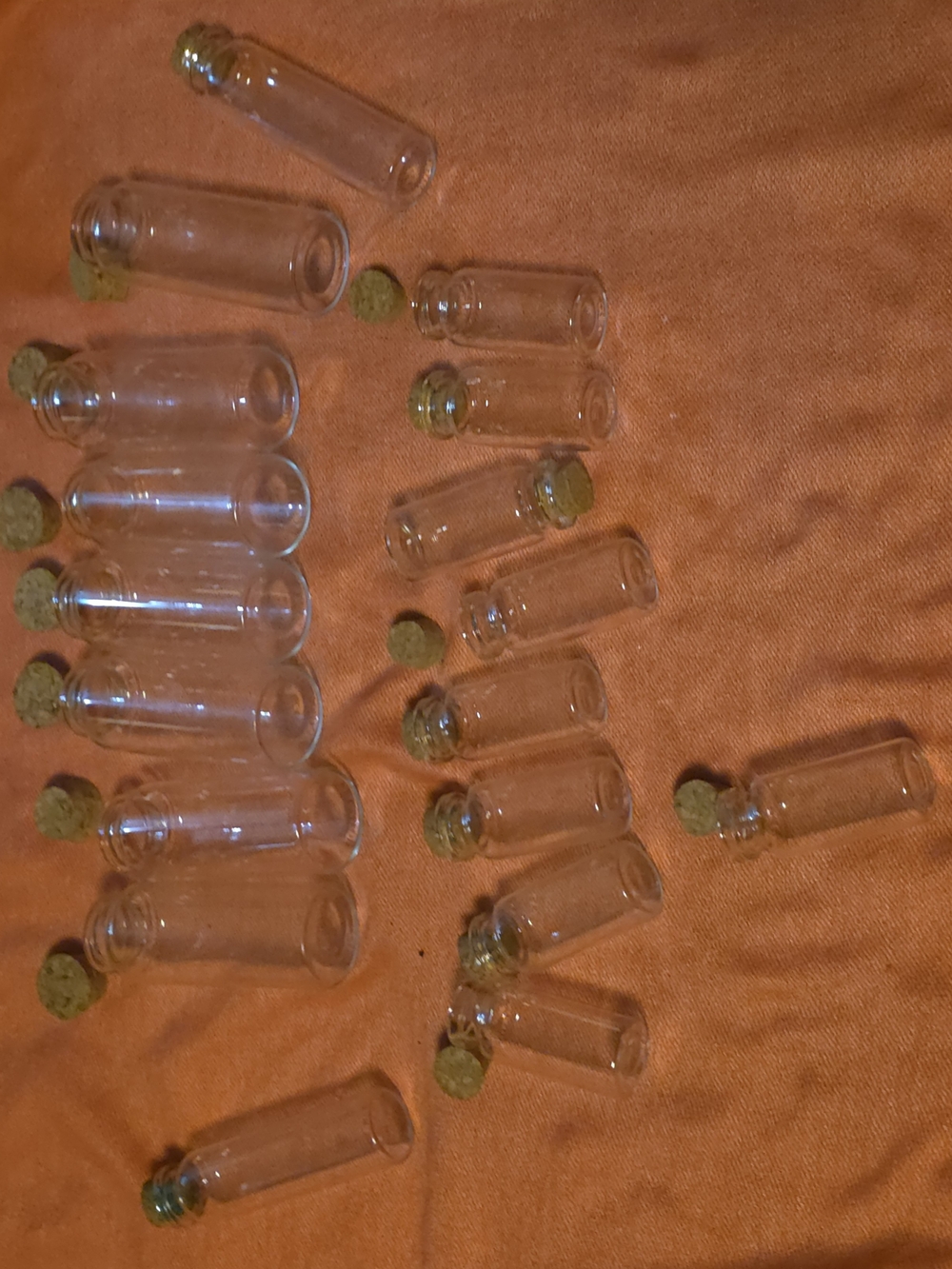 4/$25 Deal! Set Of Small Clear Glass Vials with Cork Stoppers